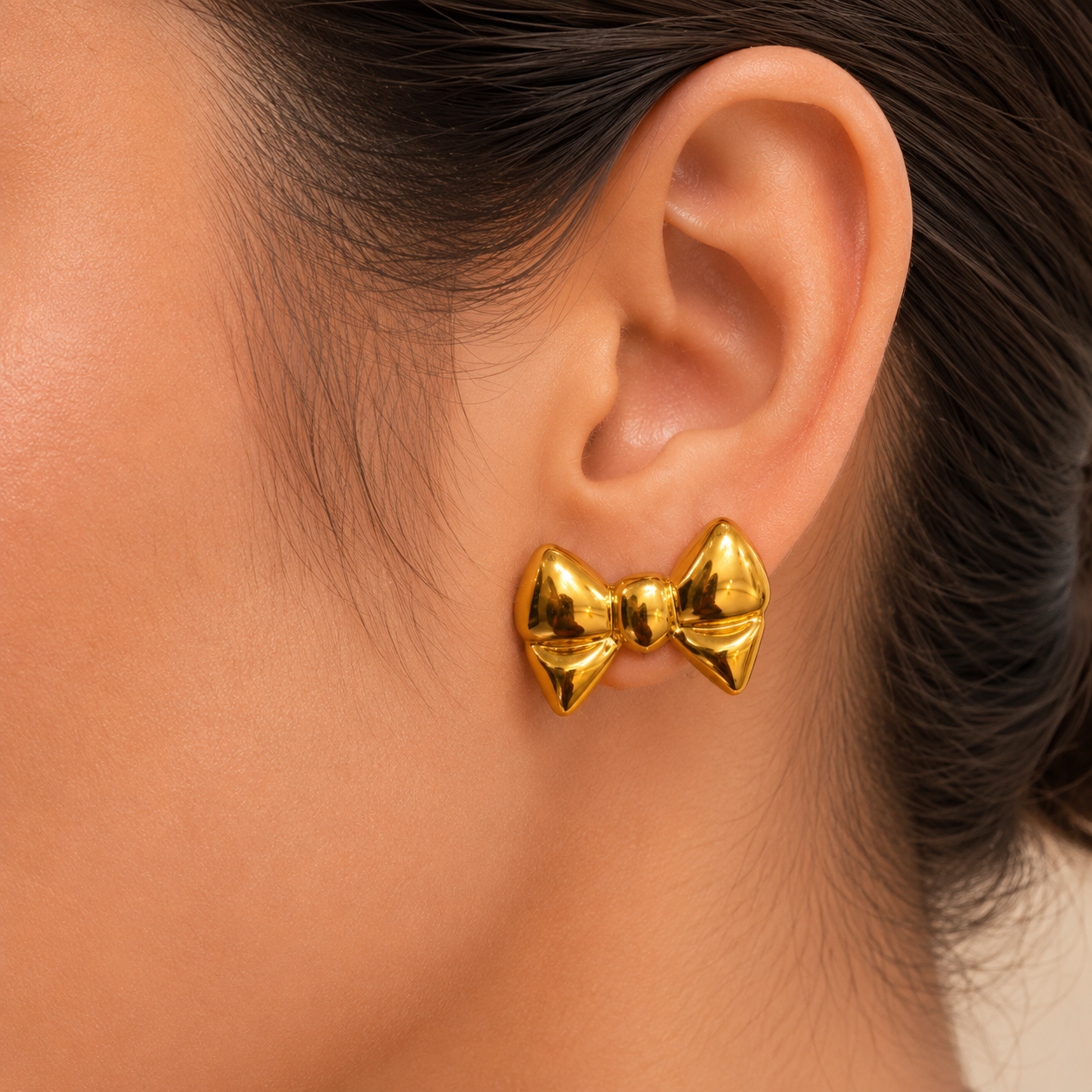 Puffy Bow Stud Earrings
