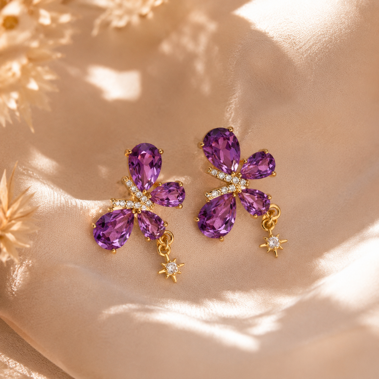 Celestial Crystal Cluster Drop Earrings