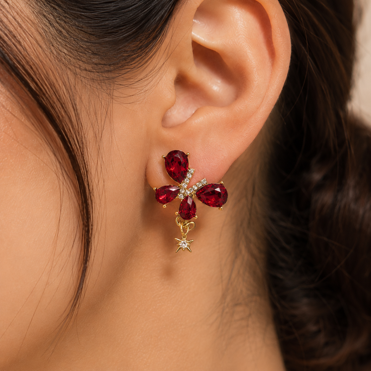 Celestial Crystal Cluster Drop Earrings