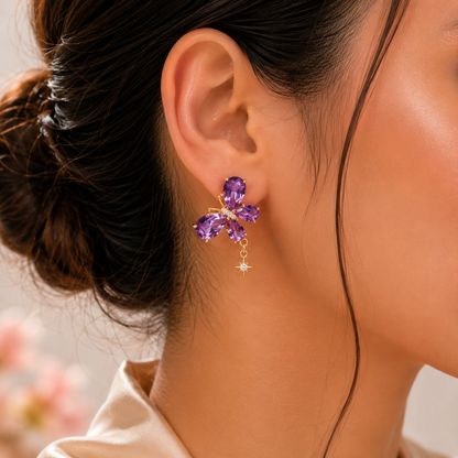 Celestial Crystal Cluster Drop Earrings