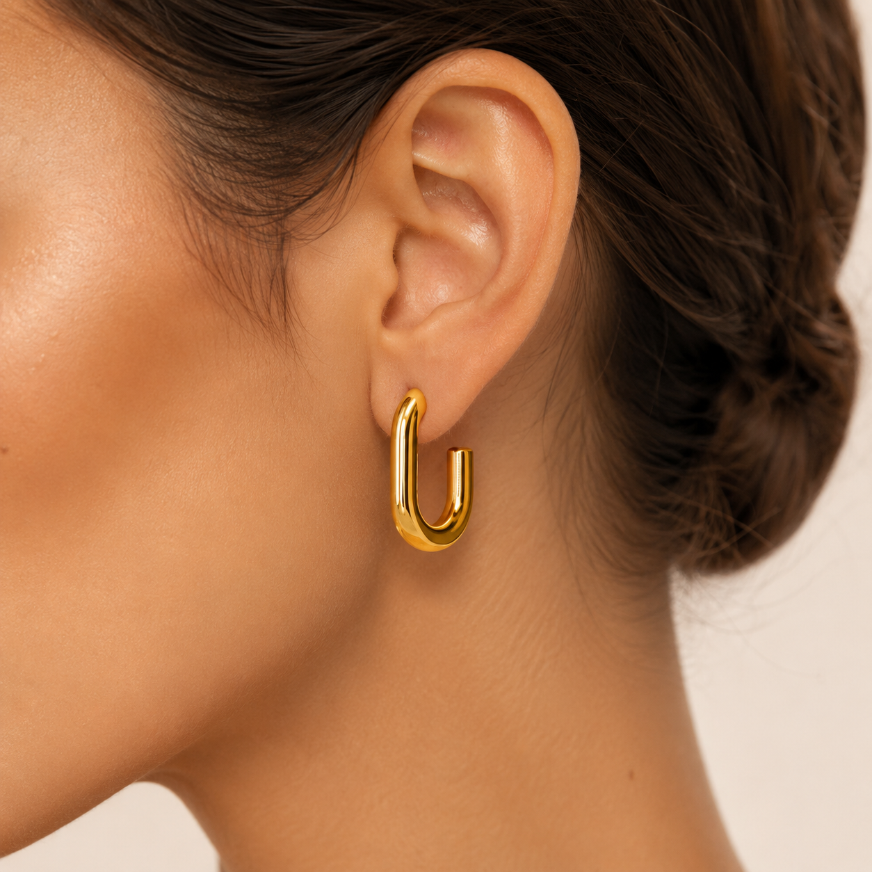 Chunky Rectangle Hoop Earrings