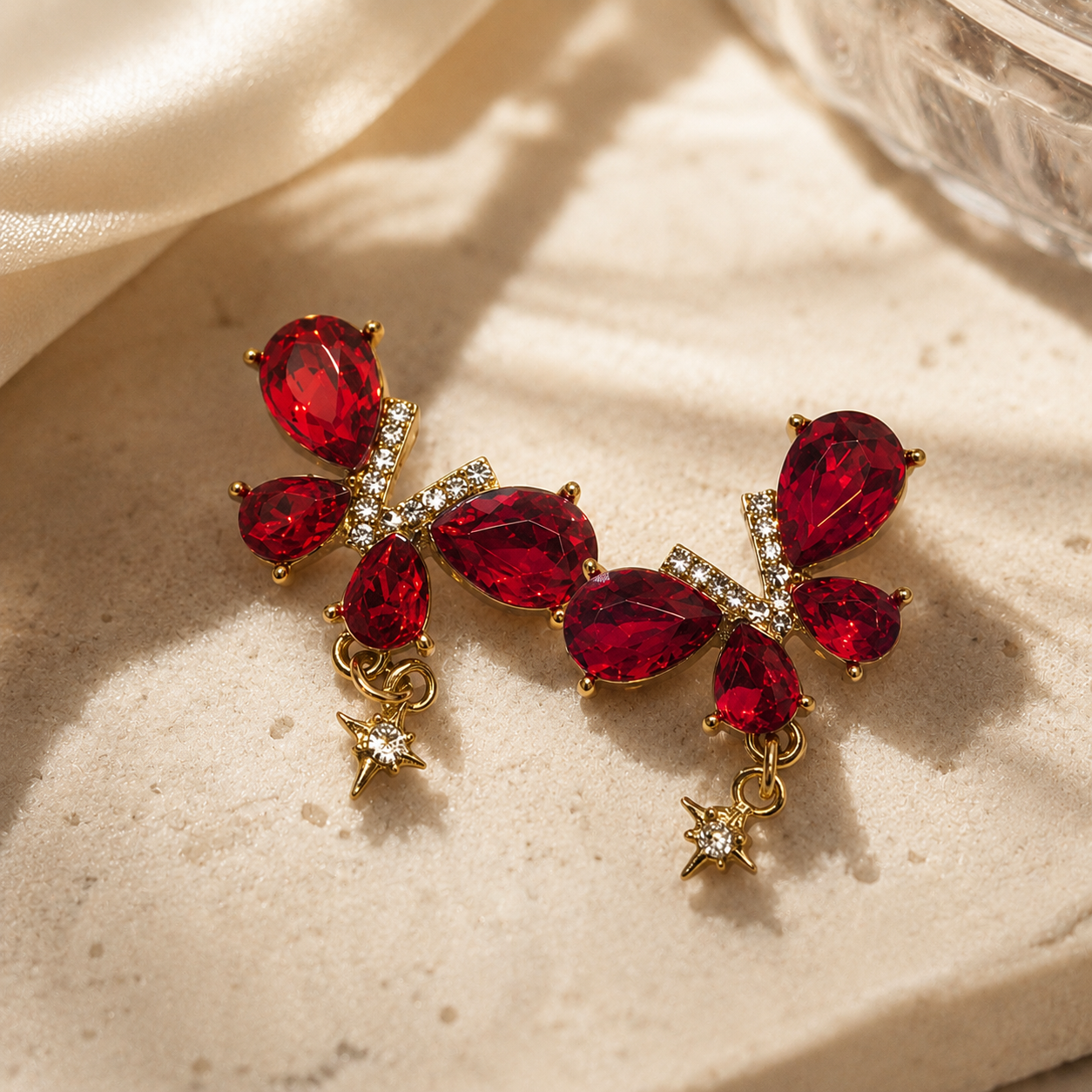 Celestial Crystal Cluster Drop Earrings