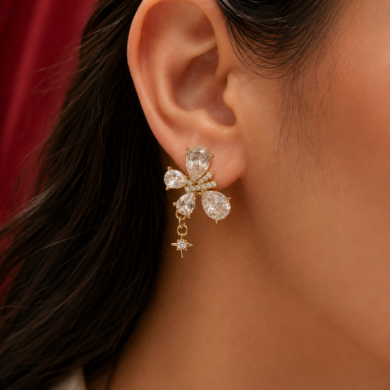 Celestial Crystal Cluster Drop Earrings