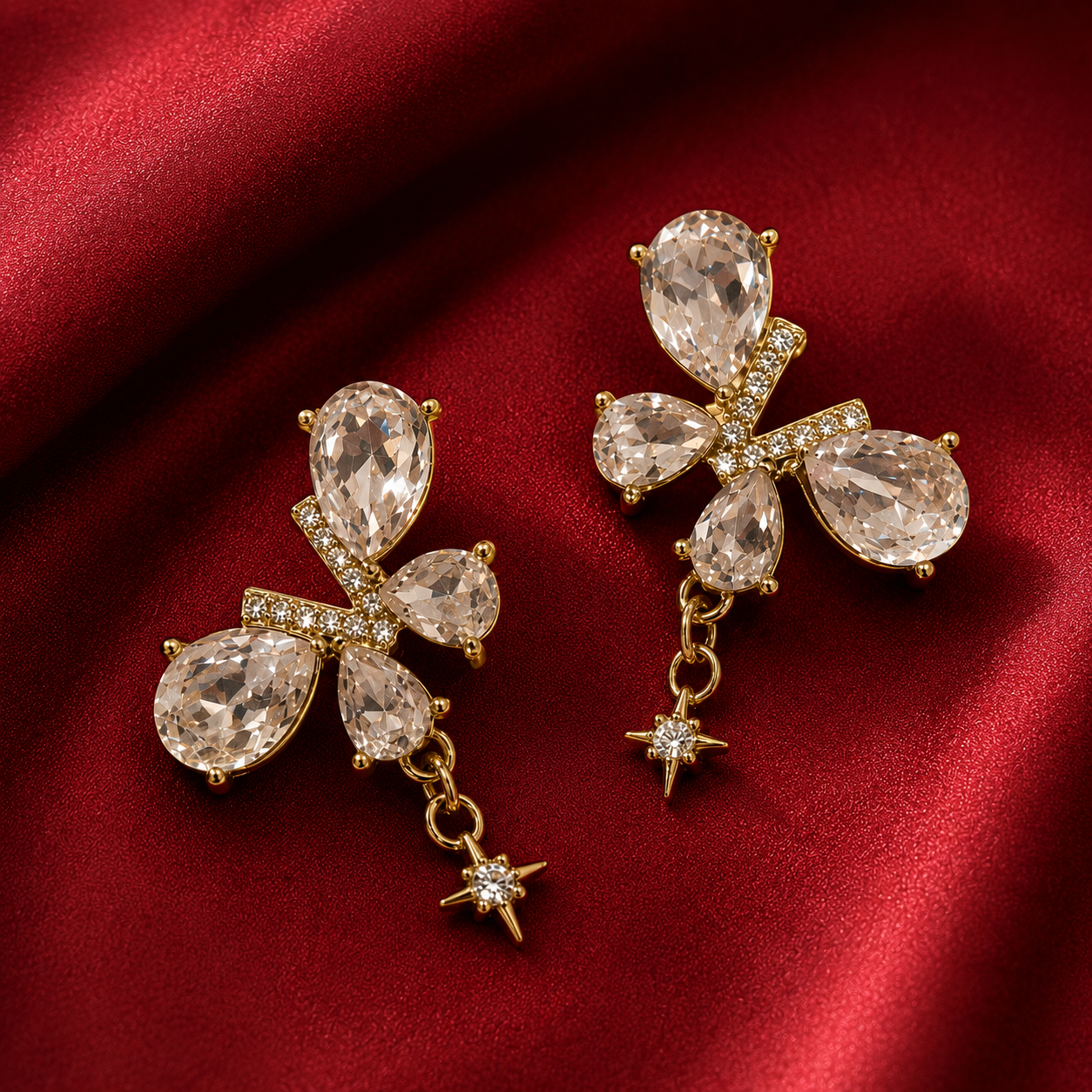 Celestial Crystal Cluster Drop Earrings